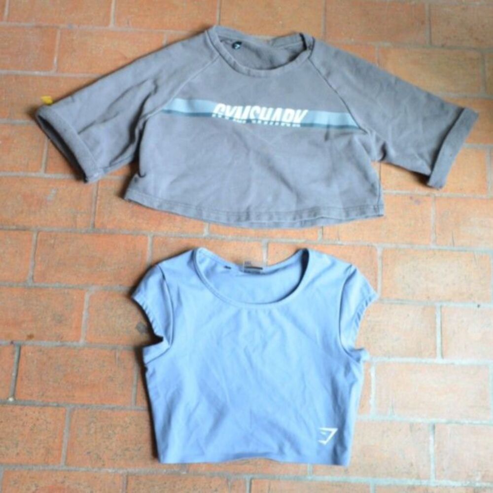 Gymshark Crop Top Set short sleeve size Small